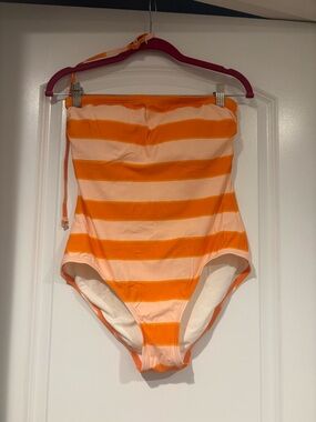 kate spade Orange 🍊 and Peach 🍑 Striped One-Piece Swimsuit